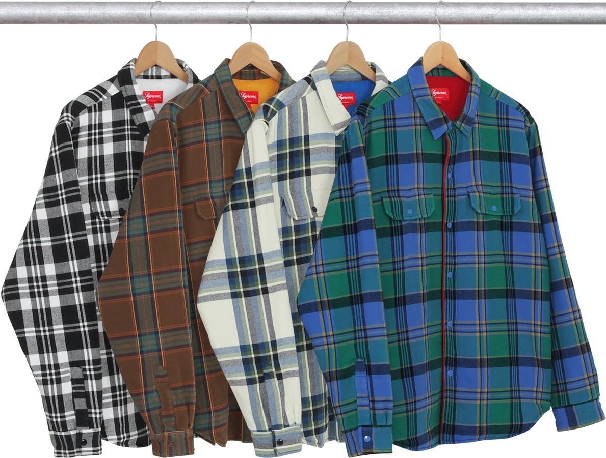 Pile Lined Plaid Flannel Shirt